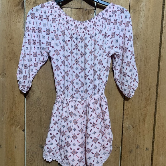 Abercrombie & Fitch size S Pink Patterned Off-Shoulder Romper boho chic beach - Picture 5 of 7
